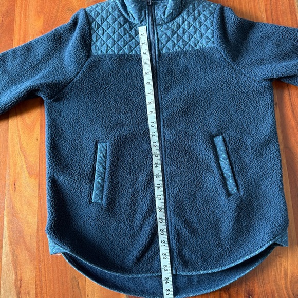 Madewell Navy Sherpa Zip Front Jacket with floral details - Picture 10 of 11